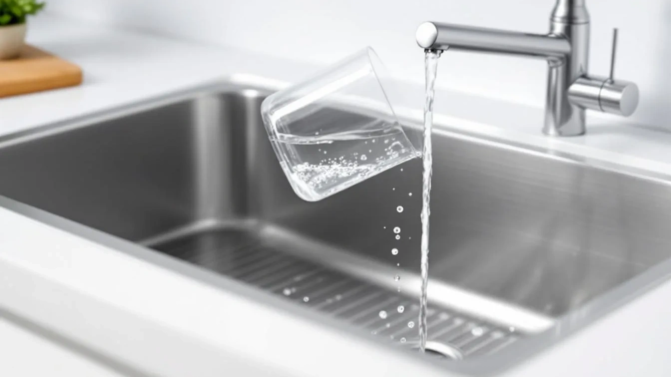 Gießen Sie ein halbes Glas hinein und der verstopfte Abfluss löst sich von selbst