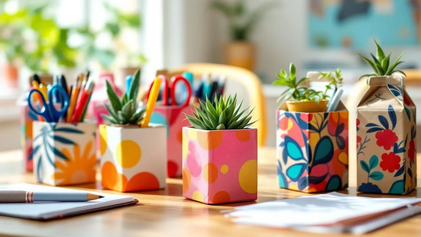 Warum du Milchkartons nicht wegwerfen solltest: Hübsche Ordnungshelfer basteln